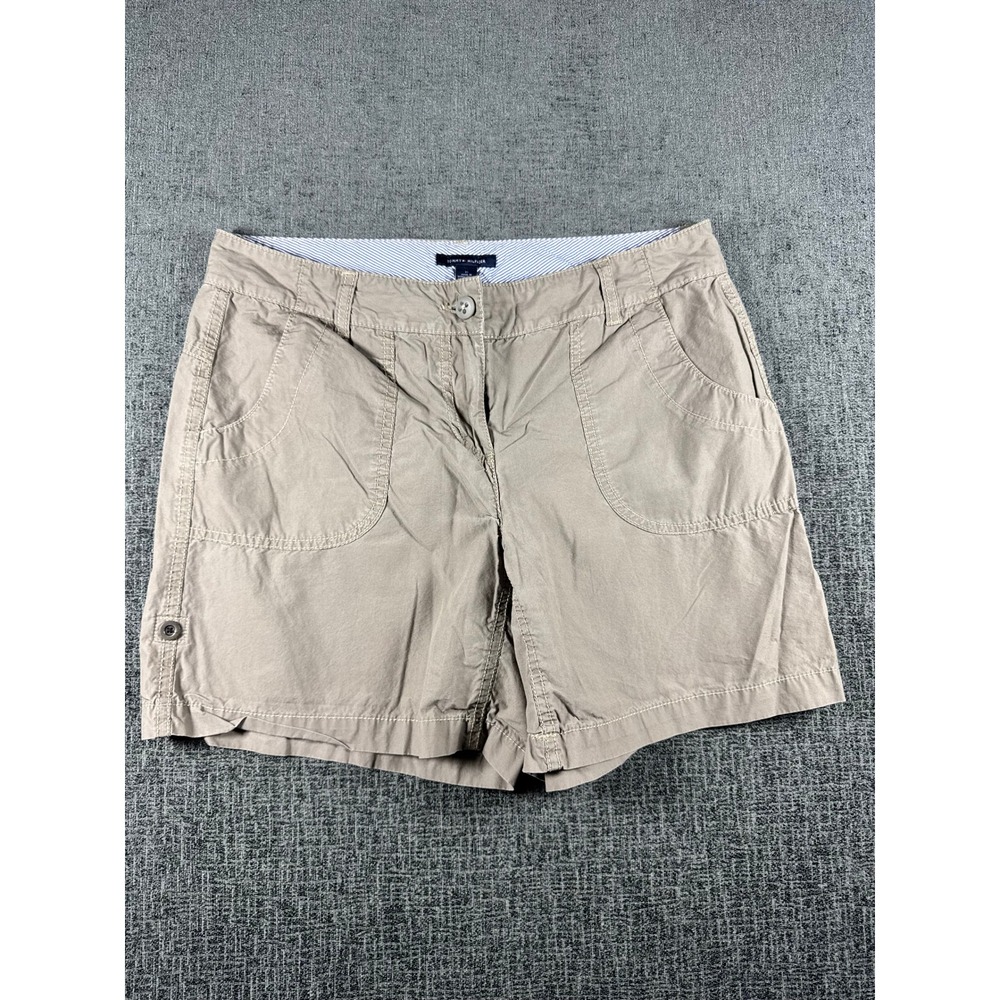 Tommy Hilfiger Womens Khaki Chino Shorts Tan Size 10 Mid Rise Casual‎ Summer